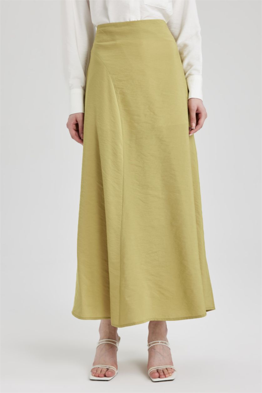 FEMME Vert Jupe longue de type A-line