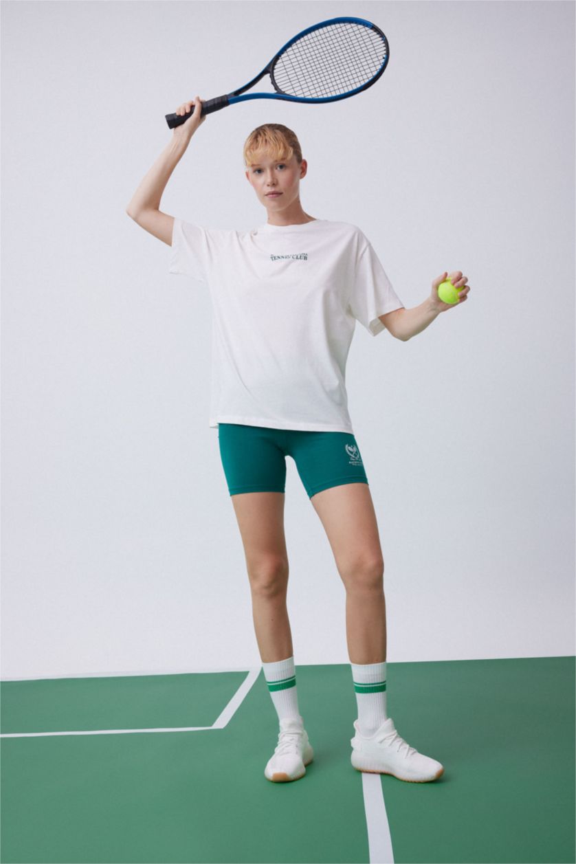 حريمي أخضر ليجن بايكر قصير قطن من DeFactoFit