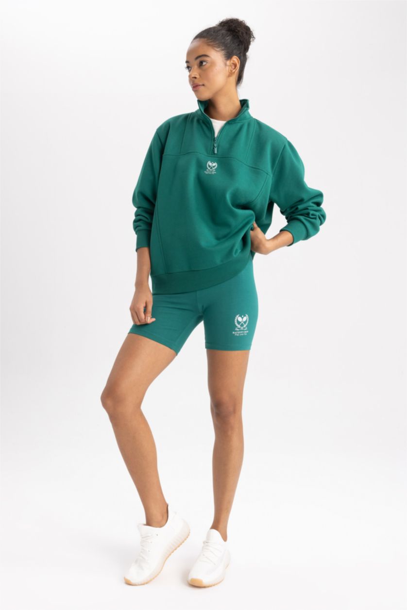 حريمي أخضر ليجن بايكر قصير قطن من DeFactoFit