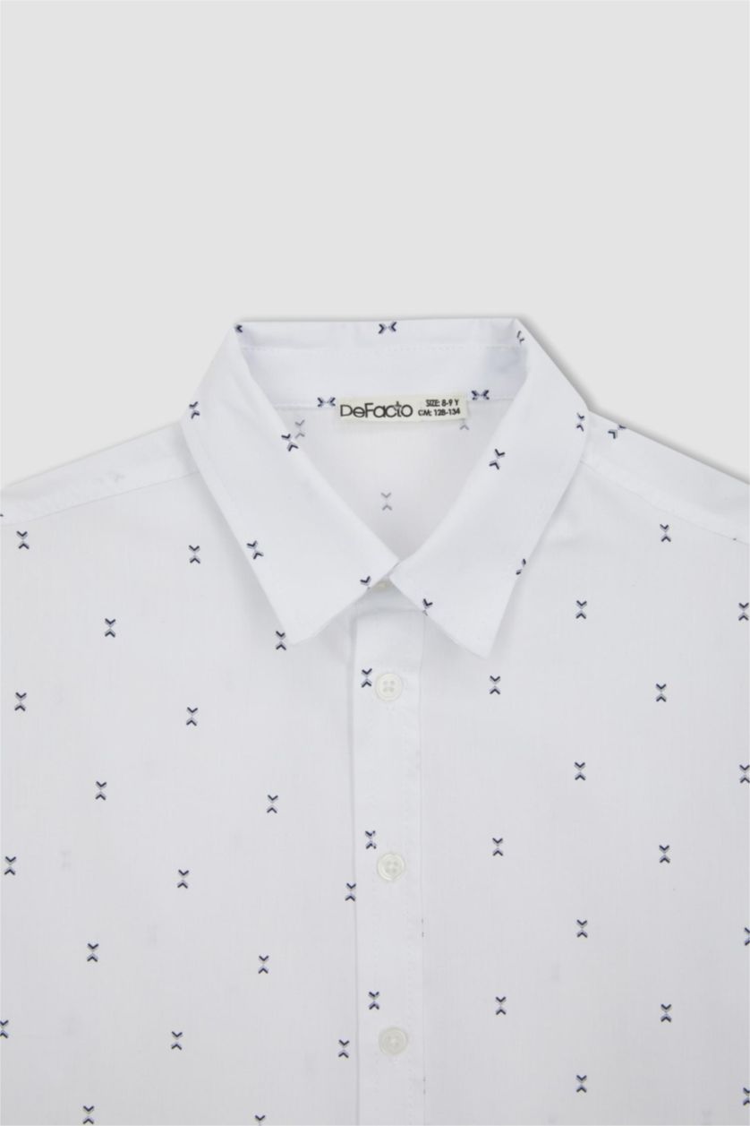 Boys & Teens White Regular Fit Short Sleeve Shirt