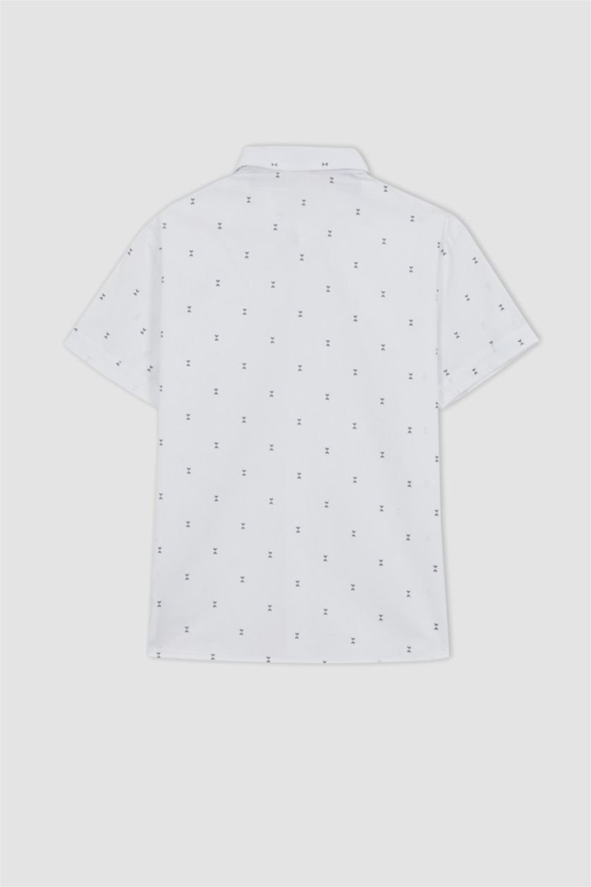 Boys & Teens White Regular Fit Short Sleeve Shirt