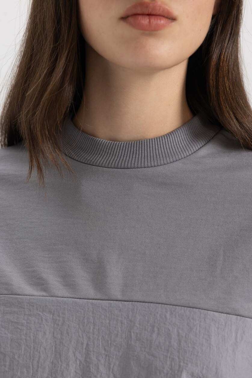 نساء رمادي Regular Fit Long Sleeve Tunic