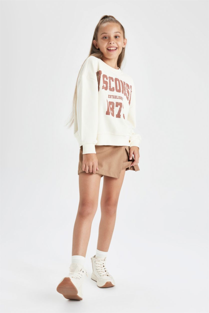 FILLES Écru Ensemble Coupe Oversize Pour Fille - 2 Pièces