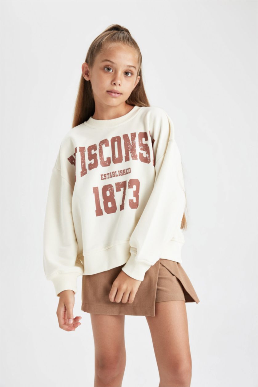 FILLES Écru Ensemble Coupe Oversize Pour Fille - 2 Pièces