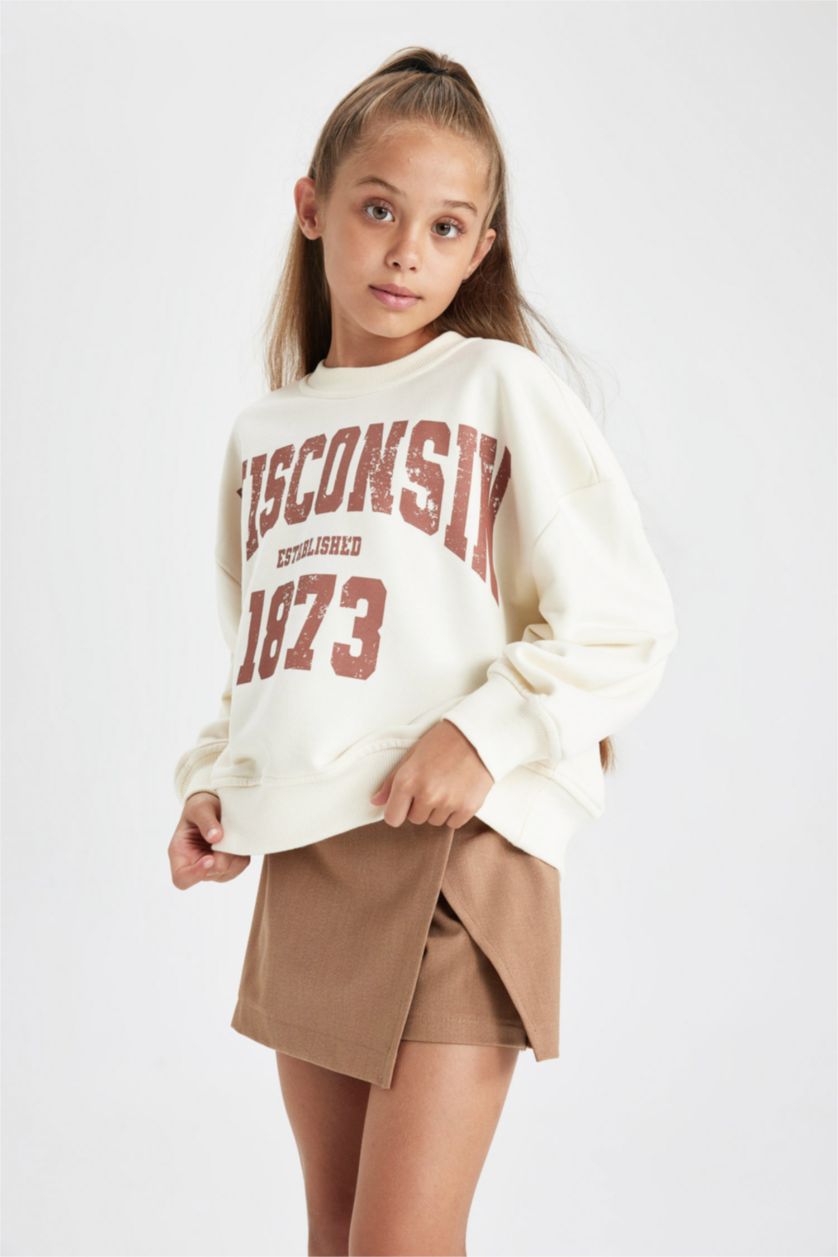 FILLES Écru Ensemble Coupe Oversize Pour Fille - 2 Pièces