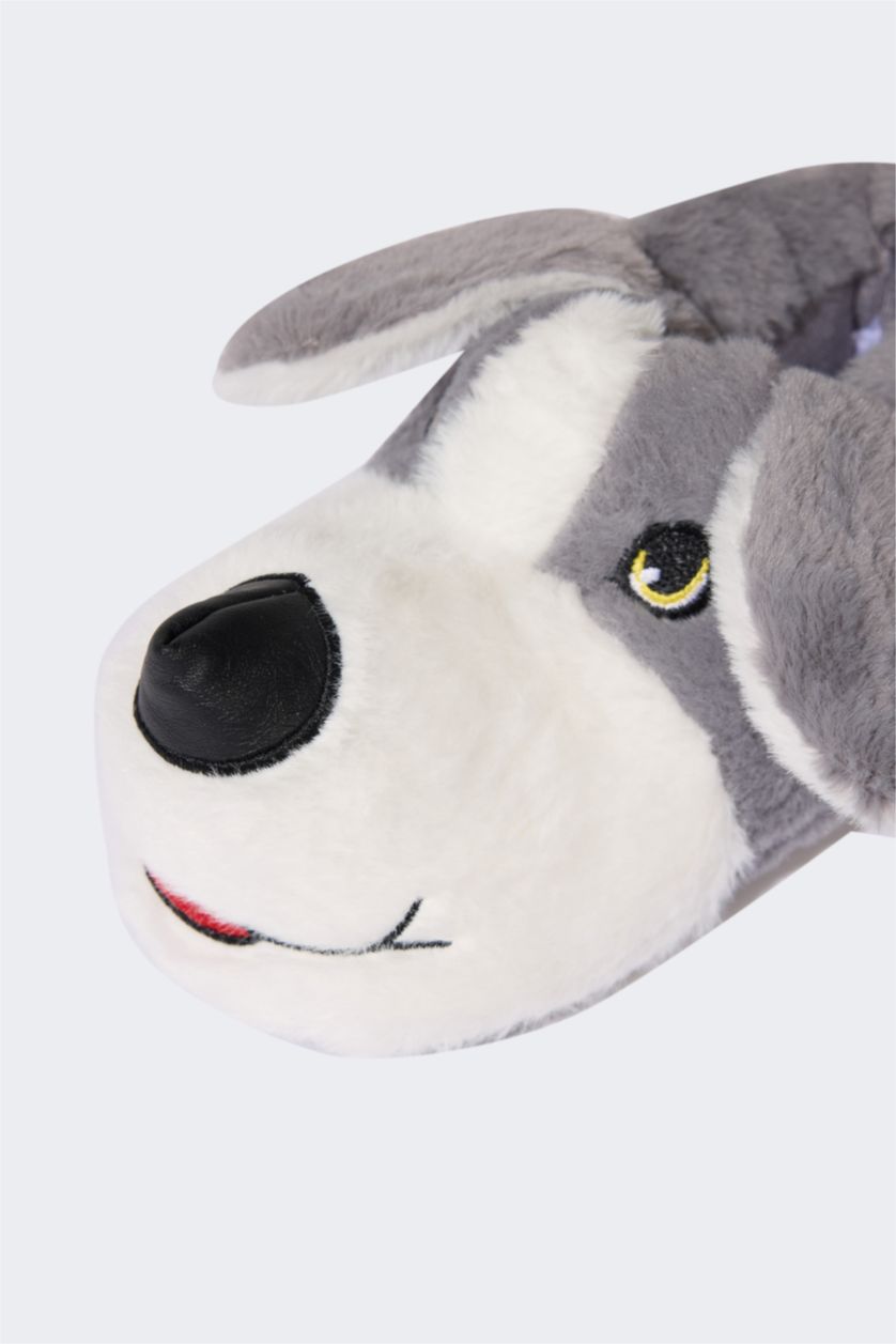 GARÇONS Anthracite Pantoufles d'intérieur à semelles plates pour garçon