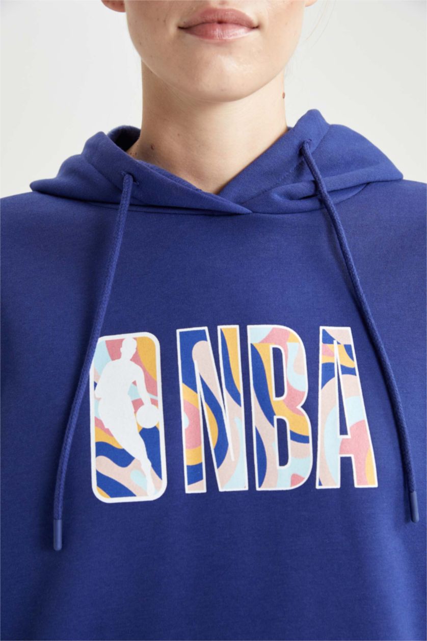 نساء أزرق فاقع سويت شيرت اوفر سايز بكابيشون من NBA