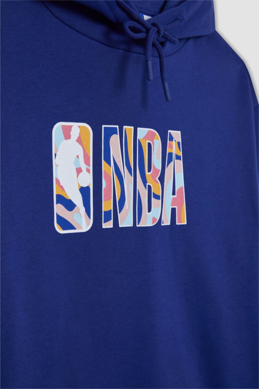 نساء أزرق فاقع سويت شيرت اوفر سايز بكابيشون من NBA