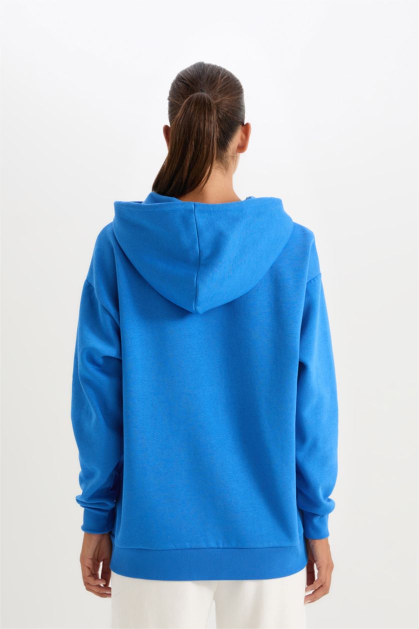 FEMME Bleu Sweat à capuche Oversize NBA Wordmark à Manches Longues de DeFacto Fit