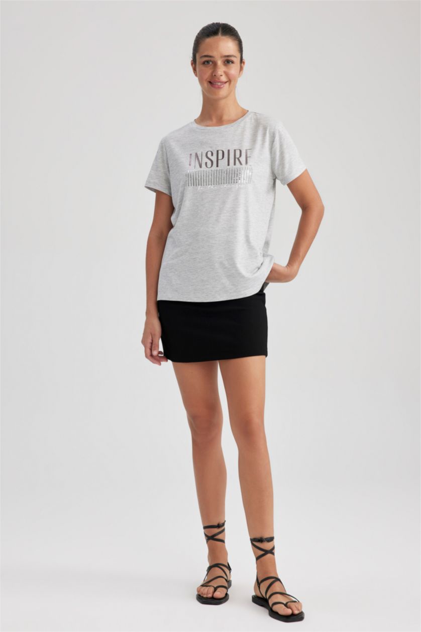 Женщины Серый меланж Relax Fit Short Sleeve T-Shirt