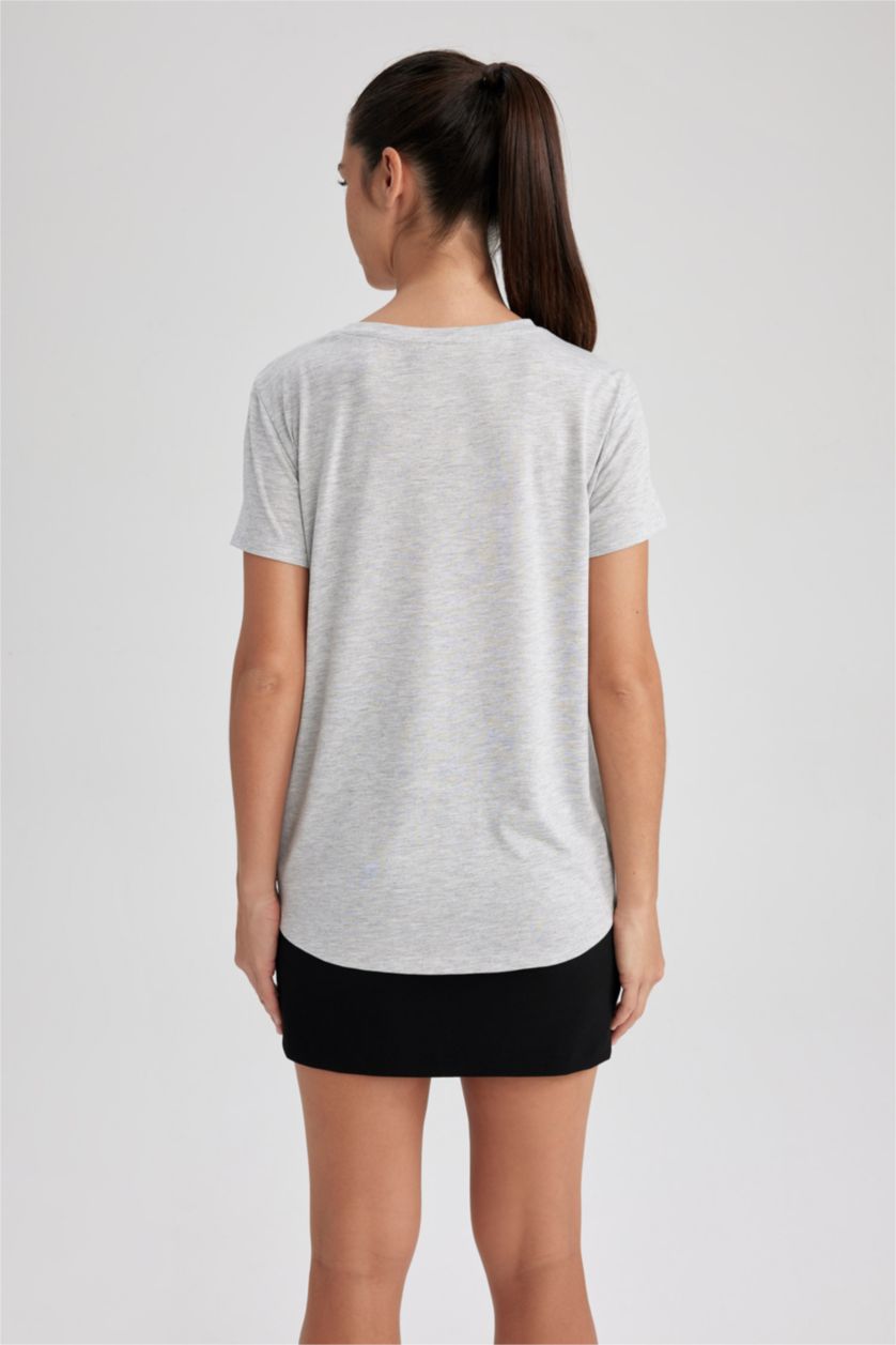 Женщины Серый меланж Relax Fit Short Sleeve T-Shirt