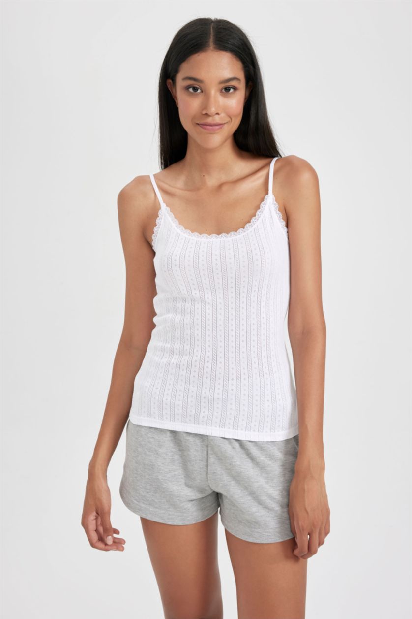 Women White Regular Fit Tank Top
