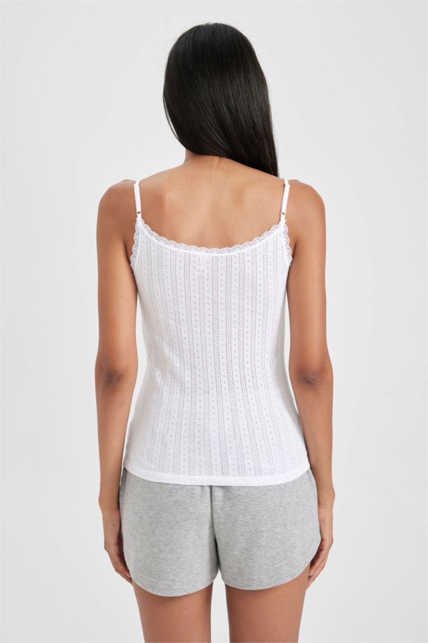 Women White Regular Fit Tank Top