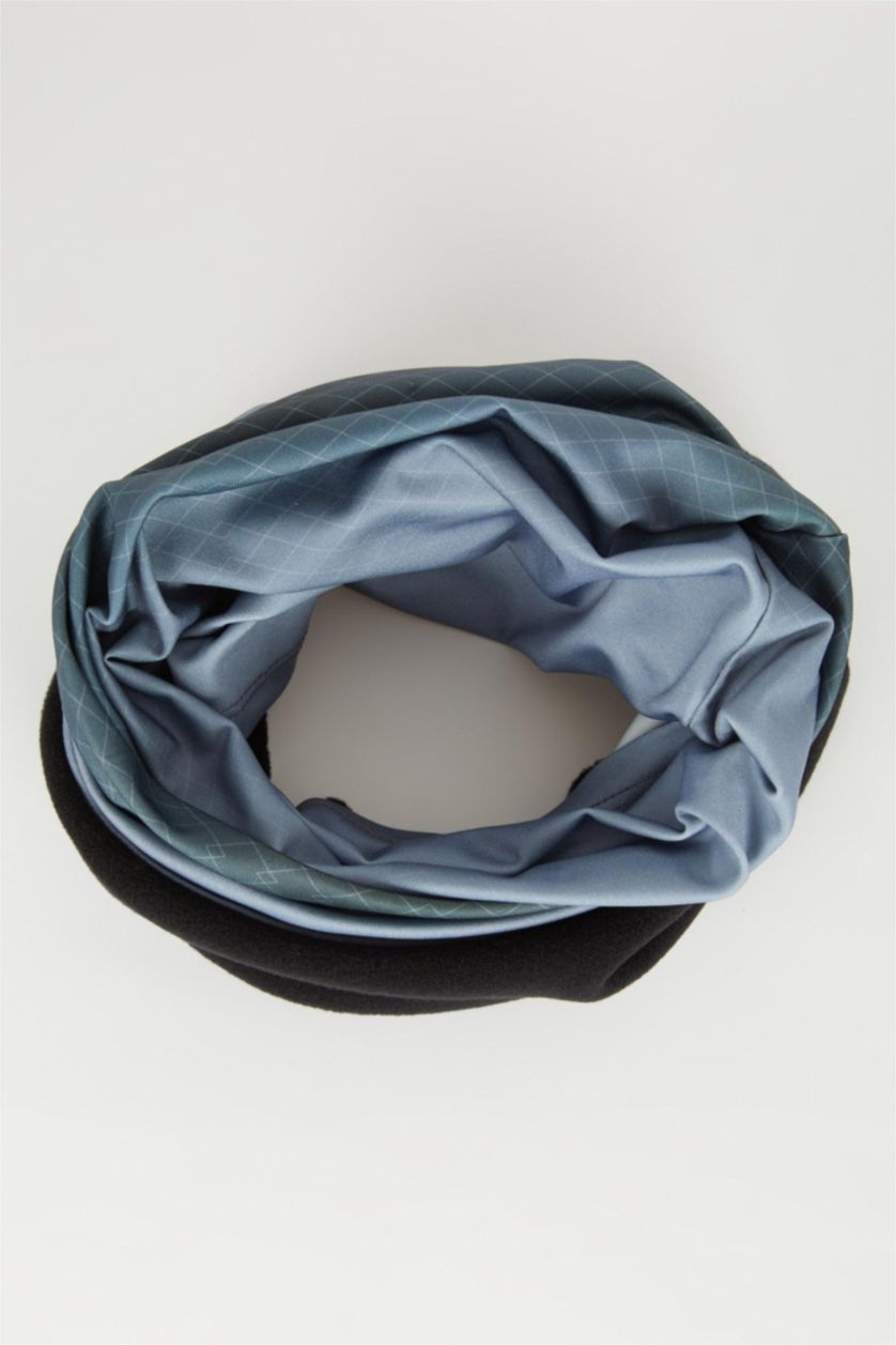 Men Dark Anthracite Man Printed Scarf