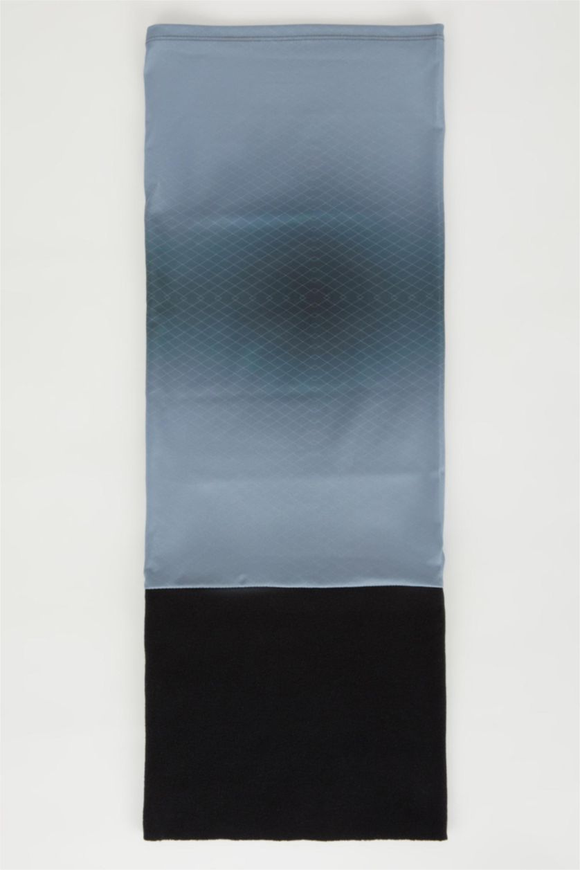 Men Dark Anthracite Man Printed Scarf