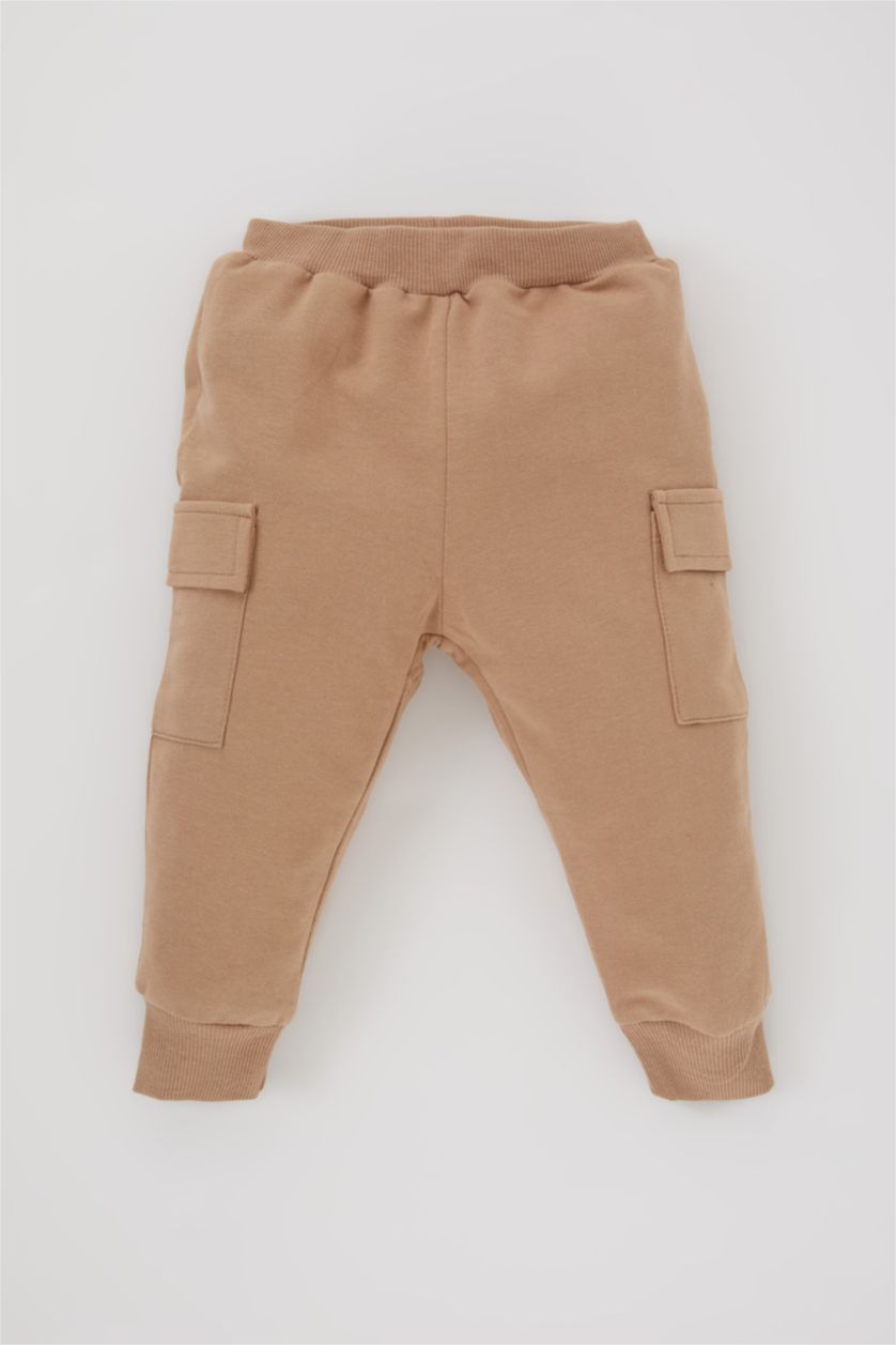 BABY BOY Beige 2 piece Regular Fit Hooded Slogan Set