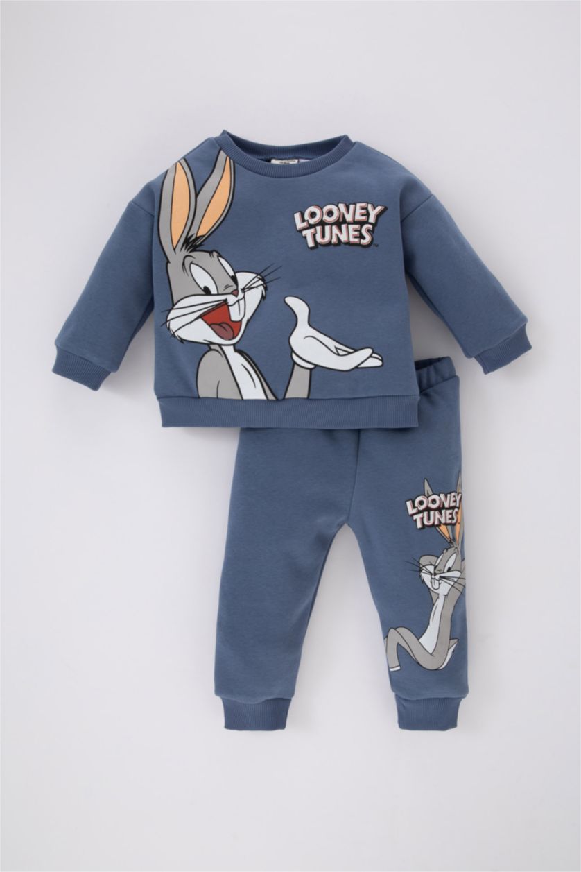 BABY BOY Dark Blue 2 piece Regular Fit Crew Neck Looney Tunes Licensed Set