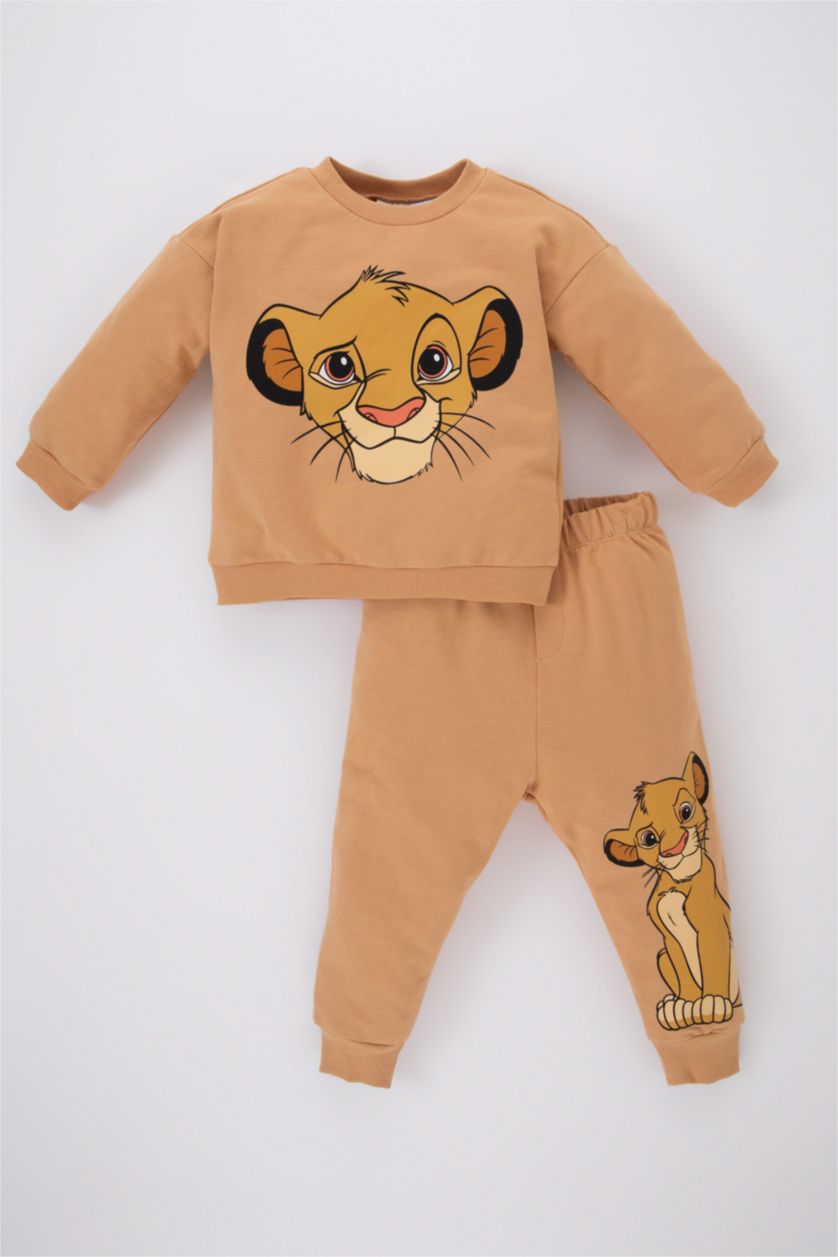 BABY BOY Camel 2 piece Regular Fit Crew Neck Lion King Licensed Set