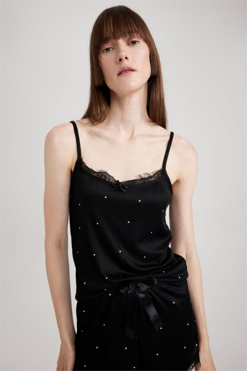 نساء أسود بلوزة قطن قصة عادية بحمالات