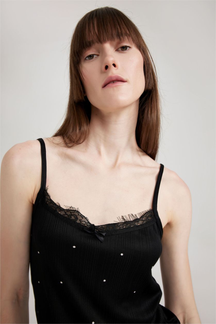 نساء أسود بلوزة قطن قصة عادية بحمالات