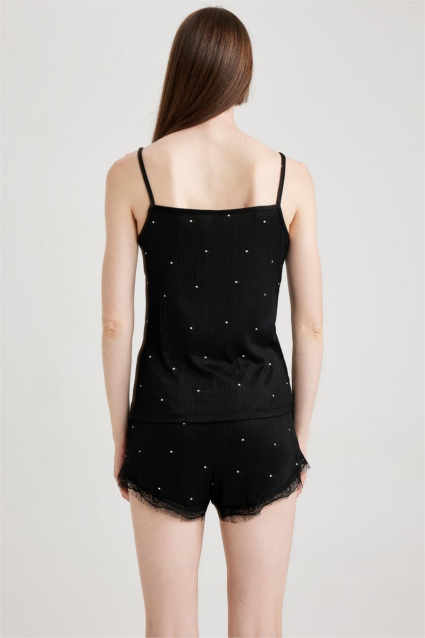 نساء أسود بلوزة قطن قصة عادية بحمالات