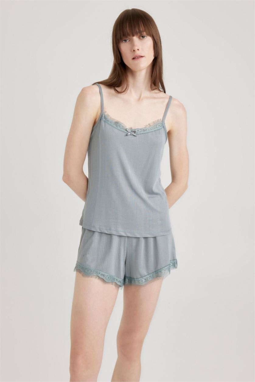 نساء نعناع بلوزة قطن قصة عادية بحمالات