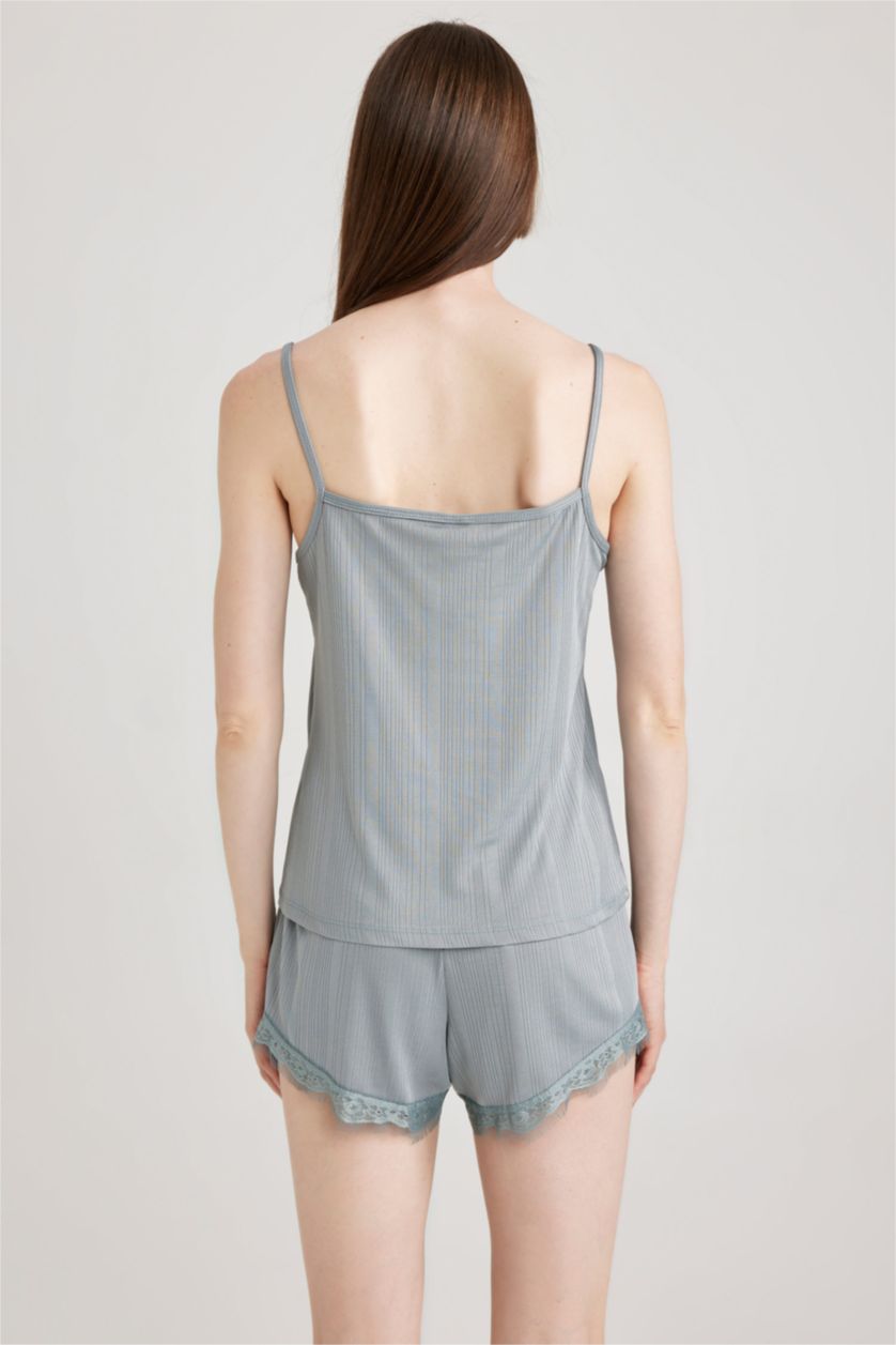 نساء نعناع بلوزة قطن قصة عادية بحمالات