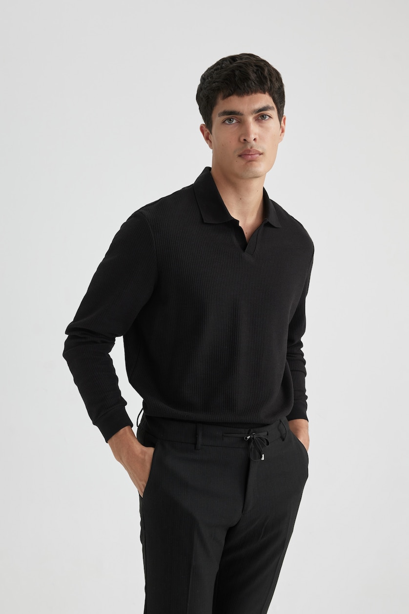 رجال أسود Regular Fit Sweatshirt