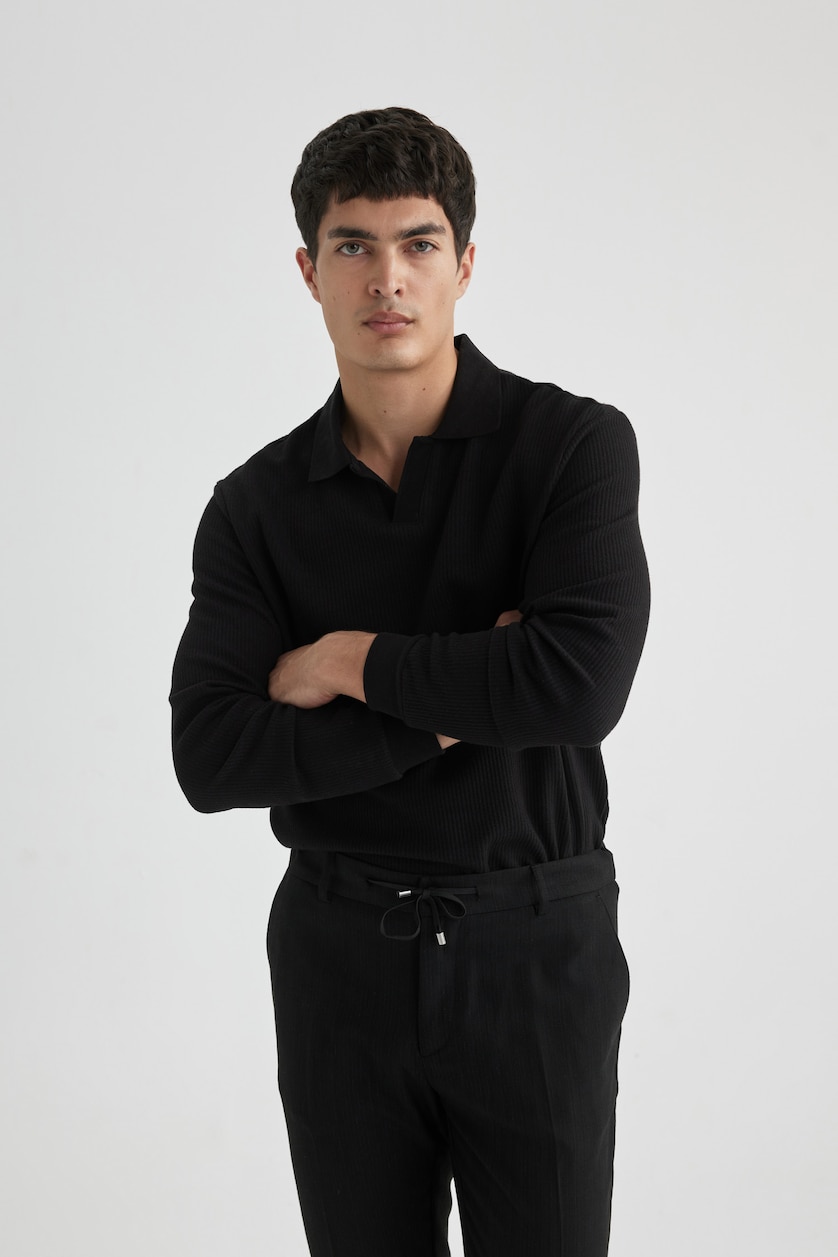 رجال أسود Regular Fit Sweatshirt
