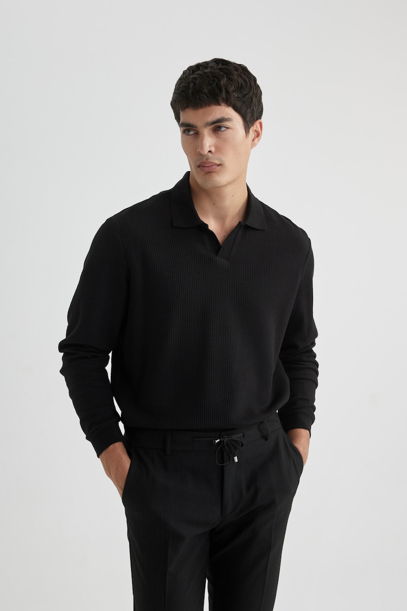 رجال أسود Regular Fit Sweatshirt