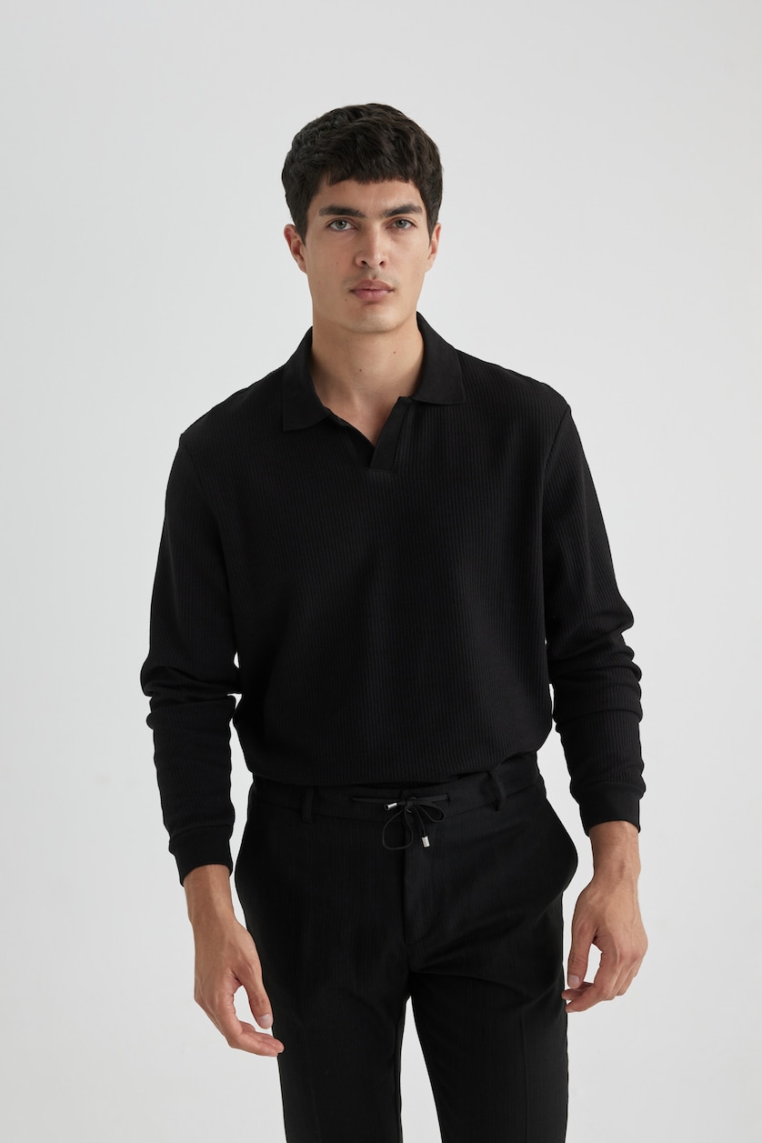 رجال أسود Regular Fit Sweatshirt