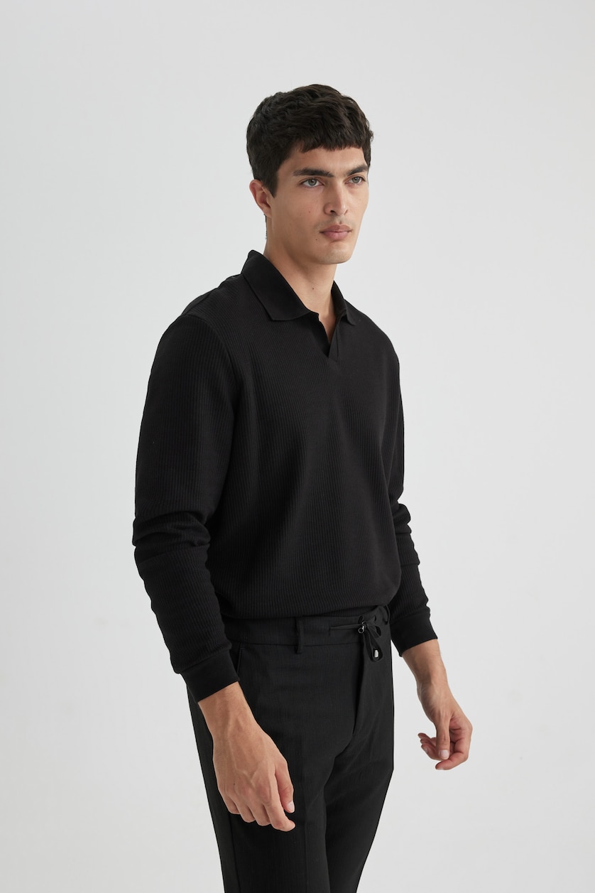 رجال أسود Regular Fit Sweatshirt