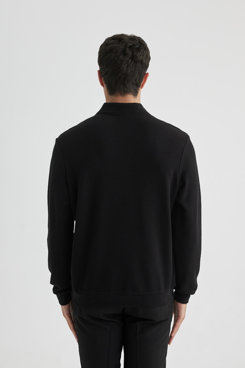 رجال أسود Regular Fit Sweatshirt