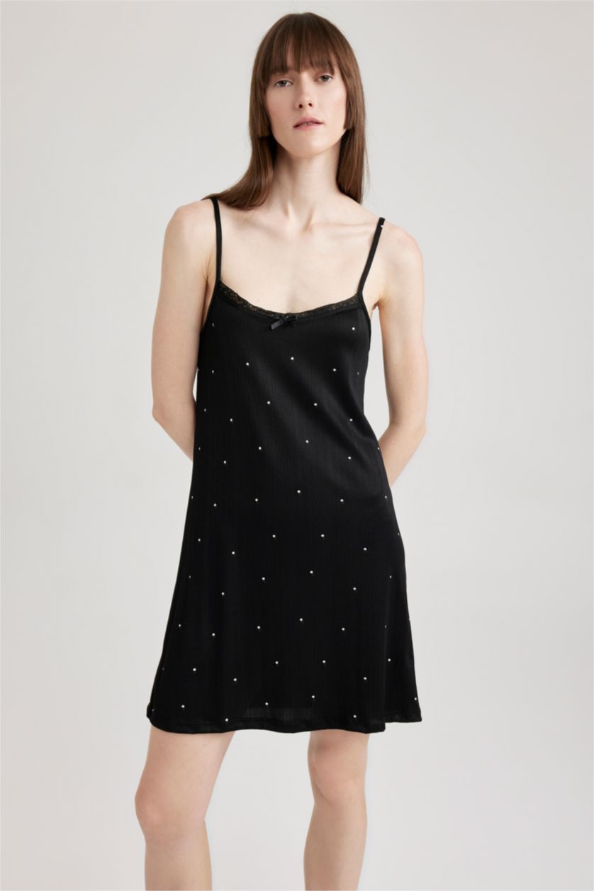 FEMME Noir Robe En Tricot Avec bretelles