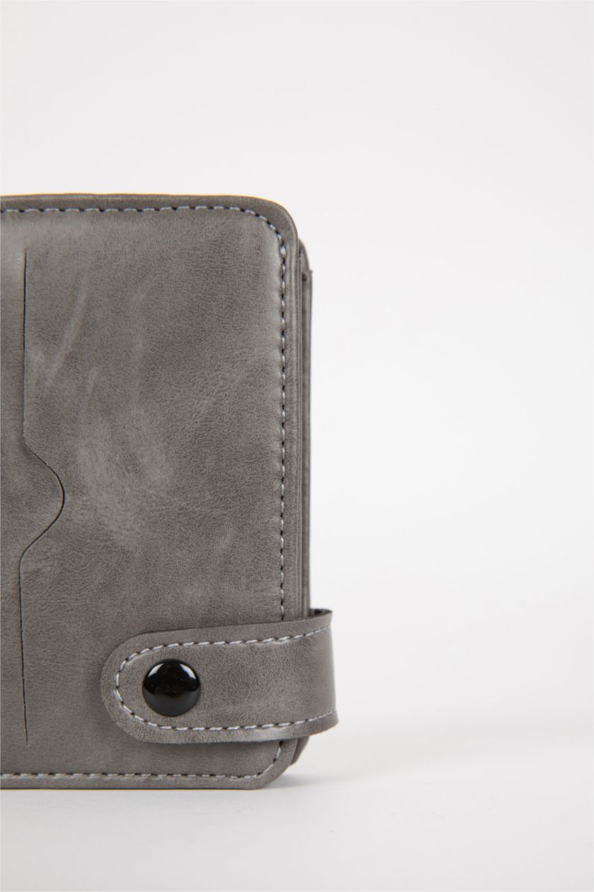 Erkek Gri Erkek Suni Deri Cüzdan