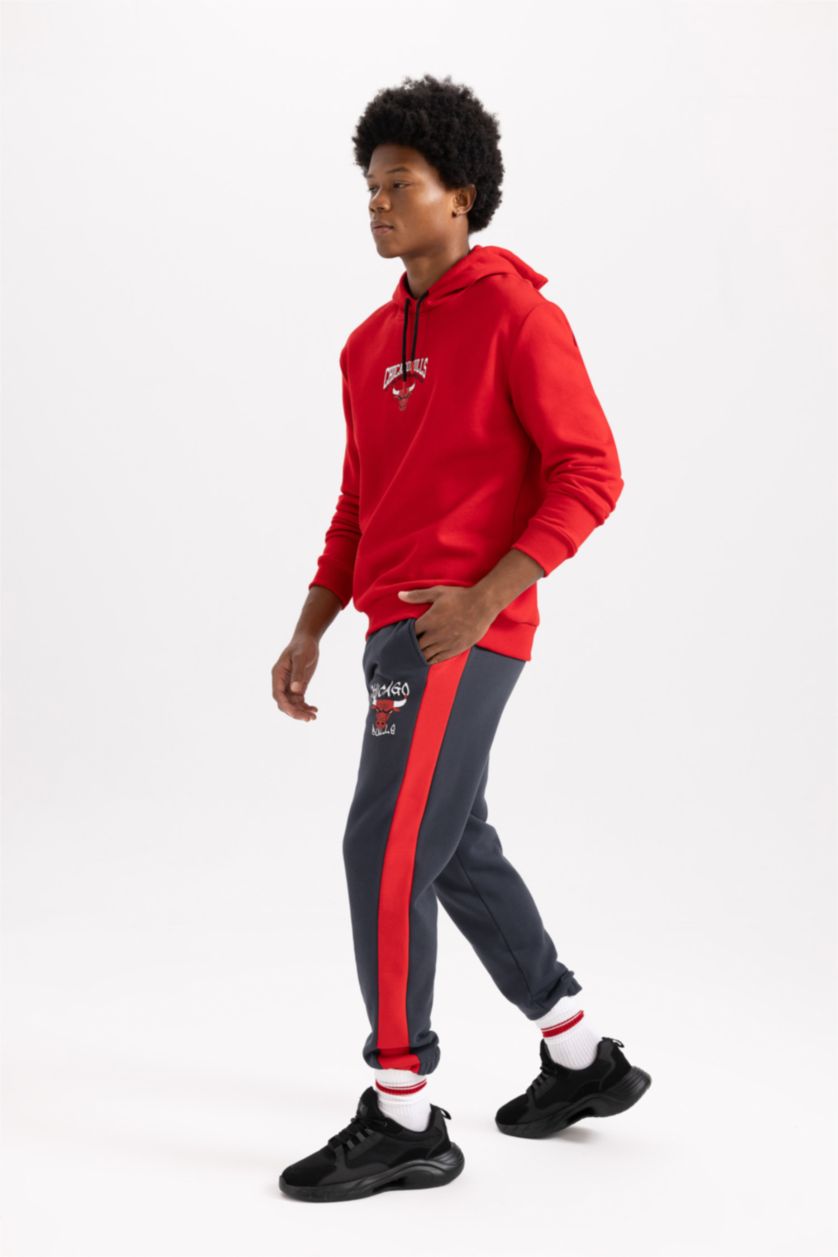 HOMME Anthracite Pantalon de Jogging Coupe Standard NBA Chicago Bulls de DefactoFit