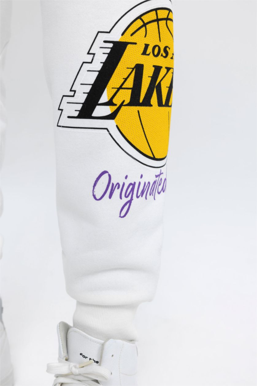 HOMME Écru Pantalon Jogging Coupe Standard De Defactofit NBA Los Angeles Lakers
