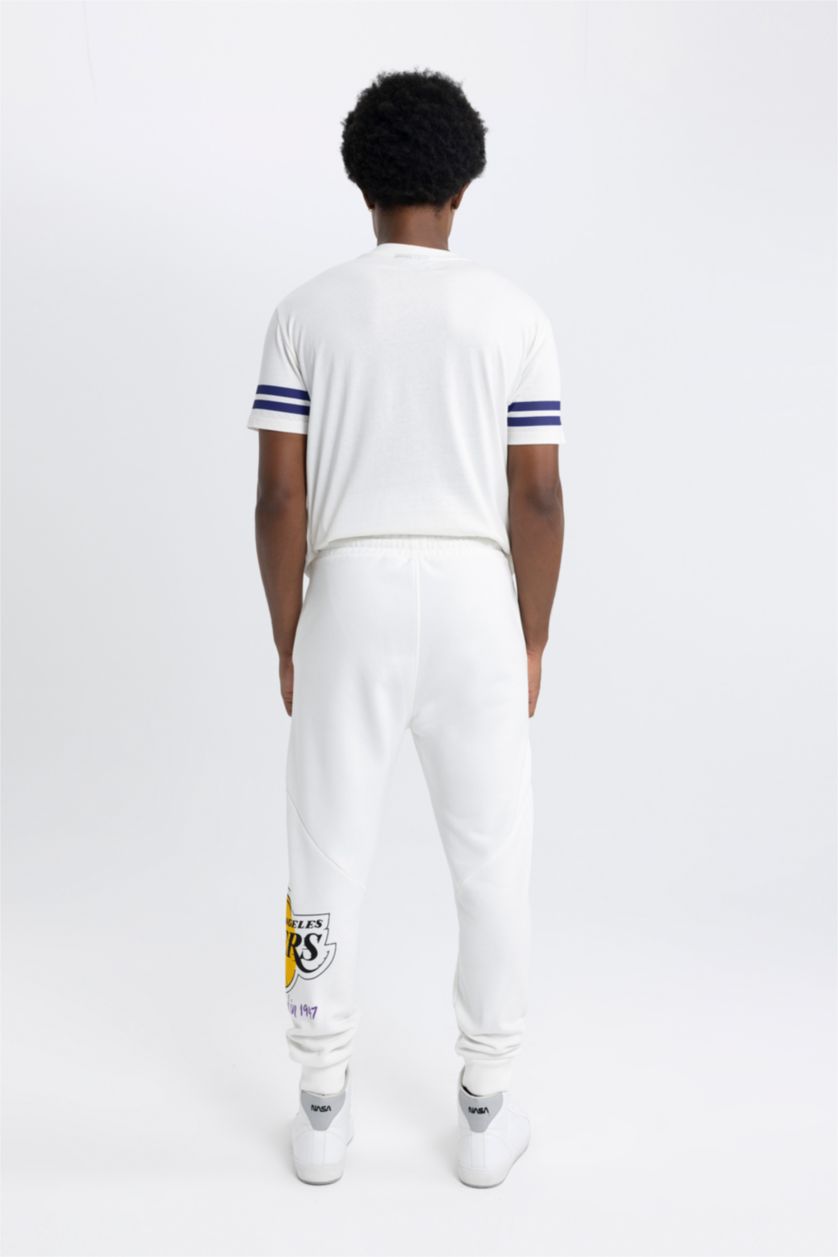 HOMME Écru Pantalon Jogging Coupe Standard De Defactofit NBA Los Angeles Lakers