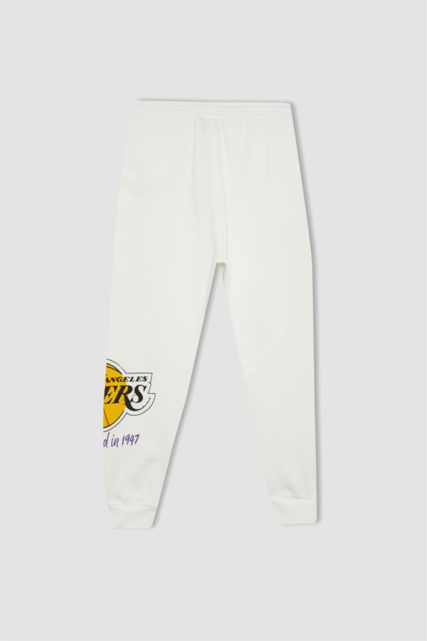 HOMME Écru Pantalon Jogging Coupe Standard De Defactofit NBA Los Angeles Lakers