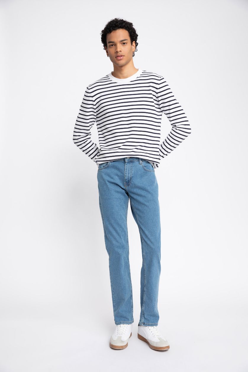 رجالي أزرق بنطلون جينز سيرجيو قصة عادية بخصر عادي