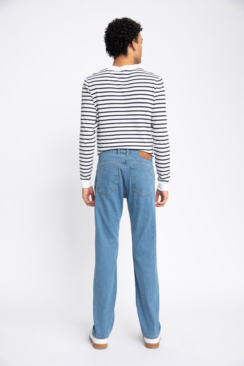 رجالي أزرق بنطلون جينز سيرجيو قصة عادية بخصر عادي