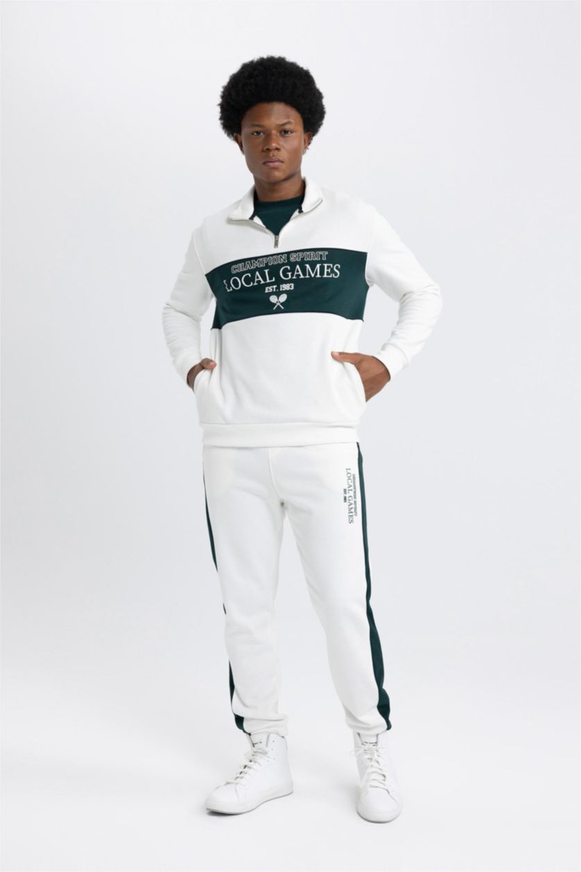 HOMME Écru Pantalon de Jogging Coupe Standard de Defactofit