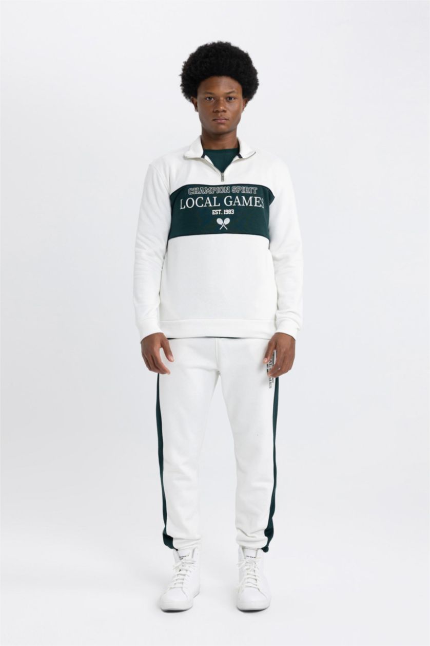 HOMME Écru Pantalon de Jogging Coupe Standard de Defactofit