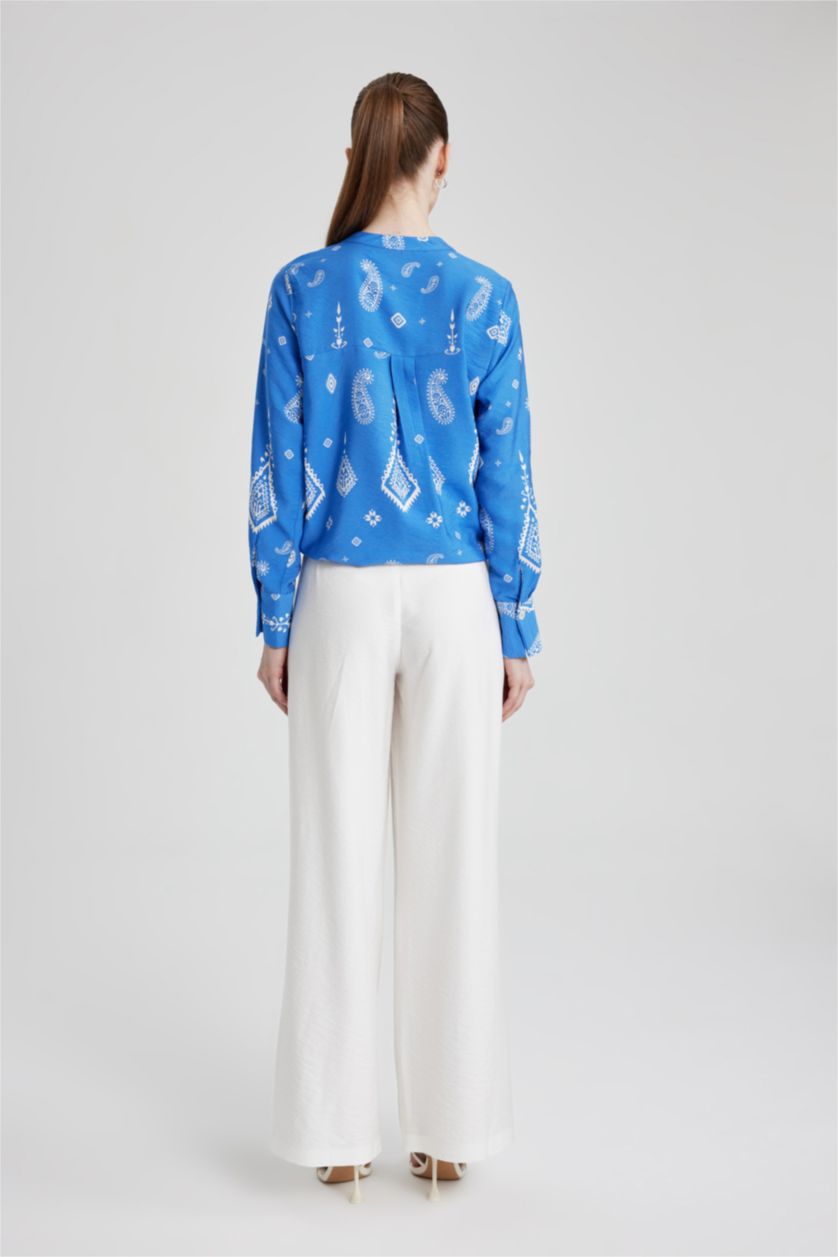 نساء بيج فاتح بنطلون منسوج وايد ليج