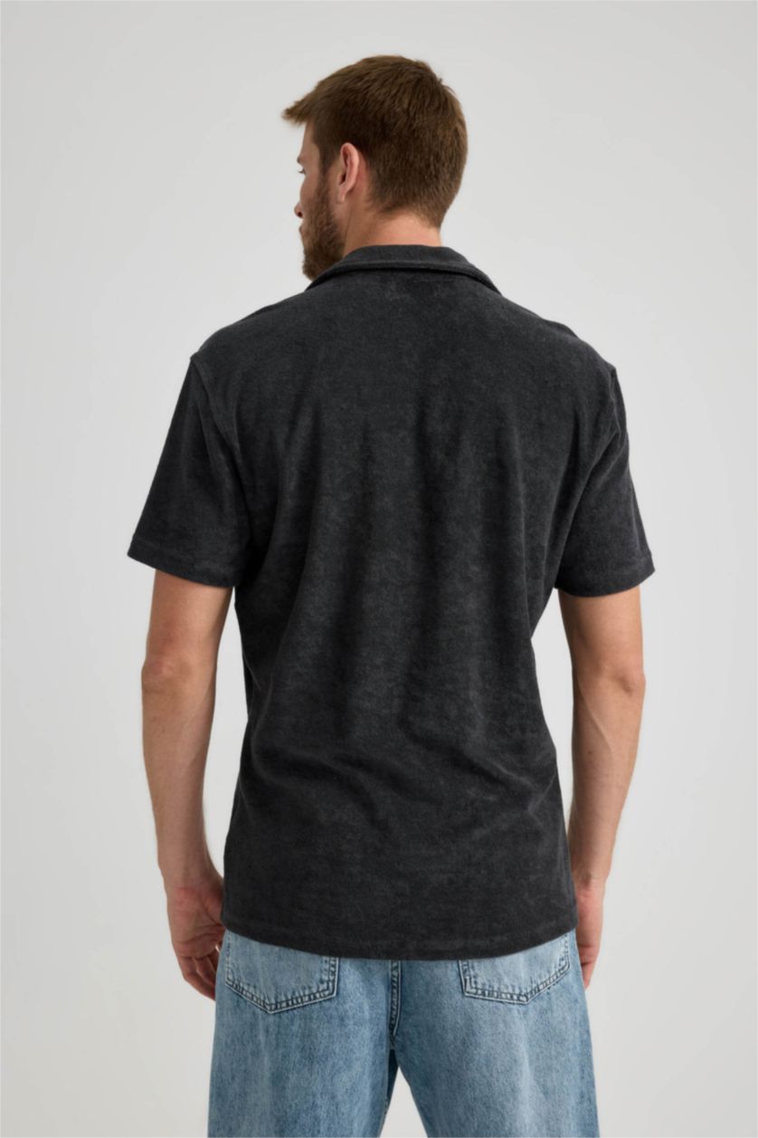 HOMME Anthracite Chemise À Manches Courtes Coupe Moderne