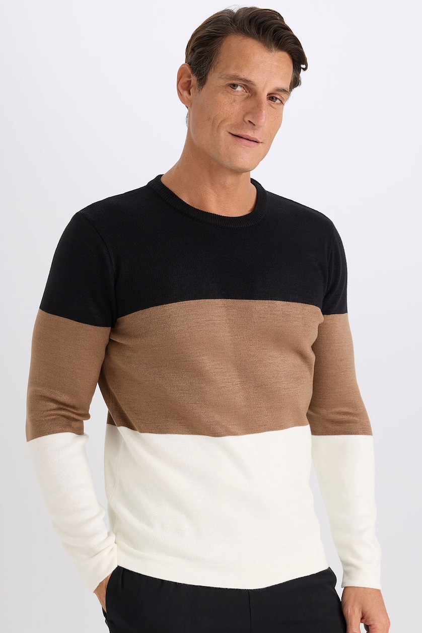 Men Camel Standard Fit Knitwear Pullover