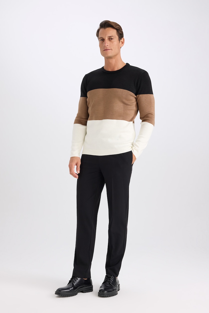 Men Camel Standard Fit Knitwear Pullover