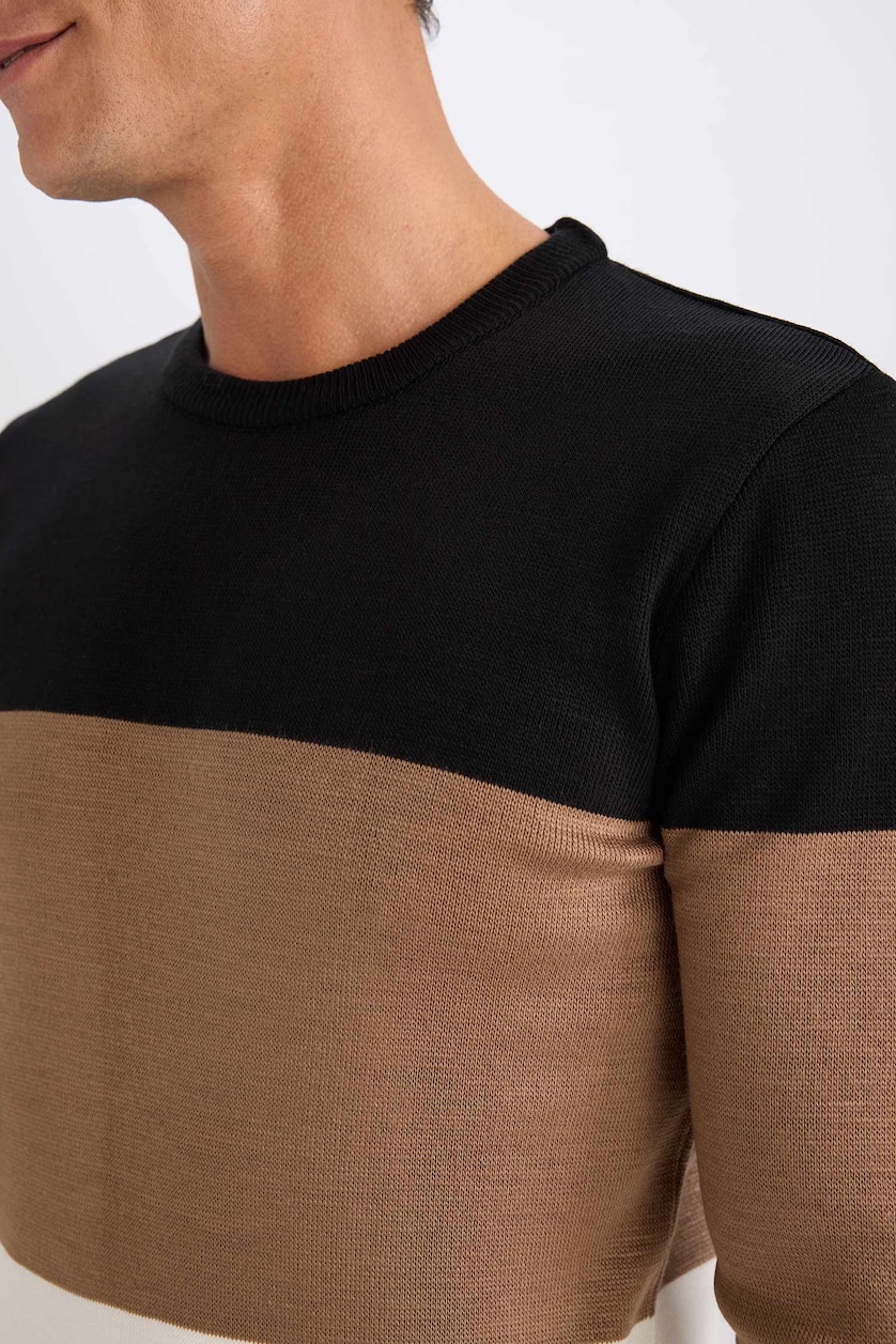 Men Camel Standard Fit Knitwear Pullover
