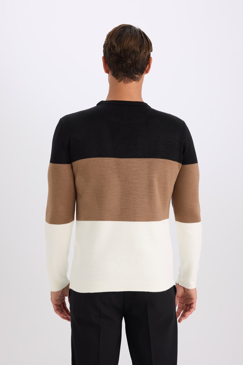 Men Camel Standard Fit Knitwear Pullover