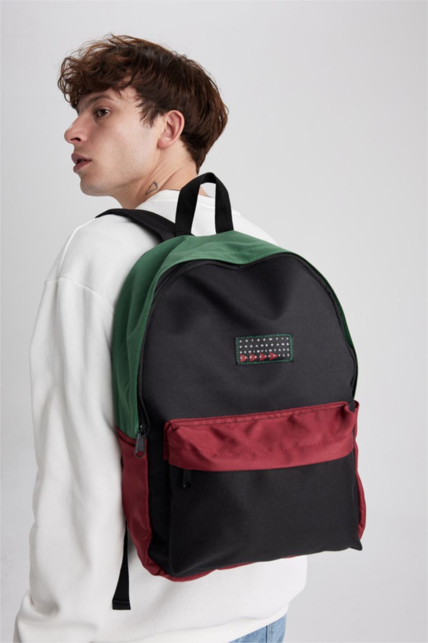 Erkek Siyah Erkek Su İtici Kumaş Sırt Çantası